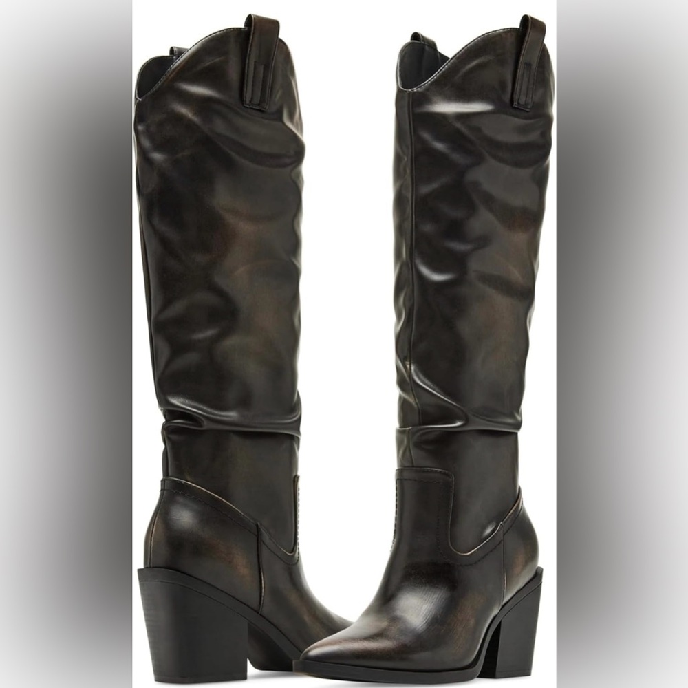 Madden Girl Brown Knee-High Leather Boots